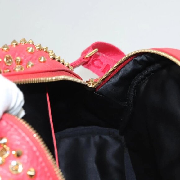 MCM Studs Backpack Leather Red Gold bst584-112825 - Picture 14 of 16